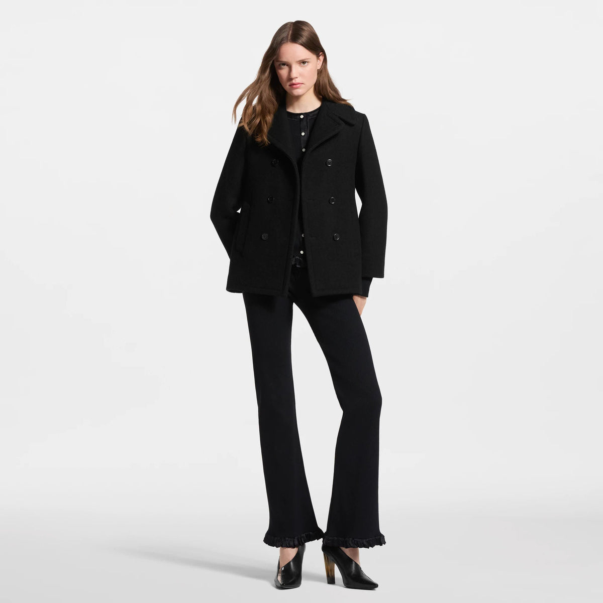 Women's Double-Breasted Wool Pea Coat