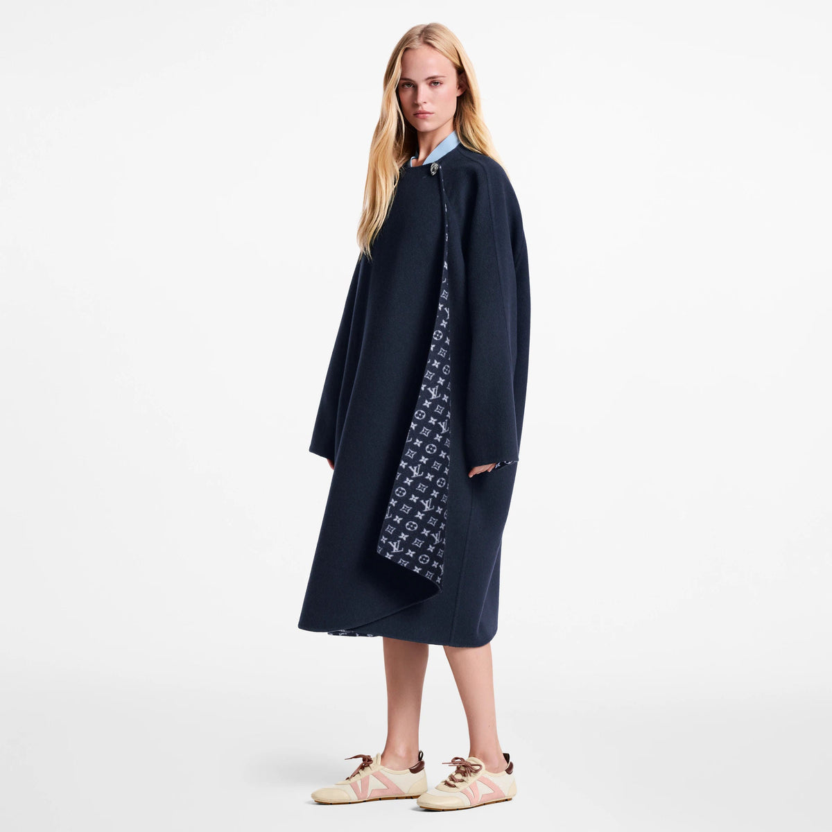 Women's Drape Front Long Coat