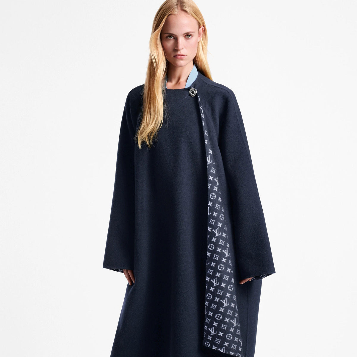 Women's Drape Front Long Coat