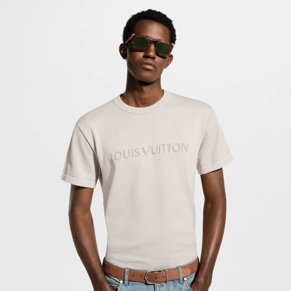 Men's Cotton Cashmere Short-Sleeved Crewneck