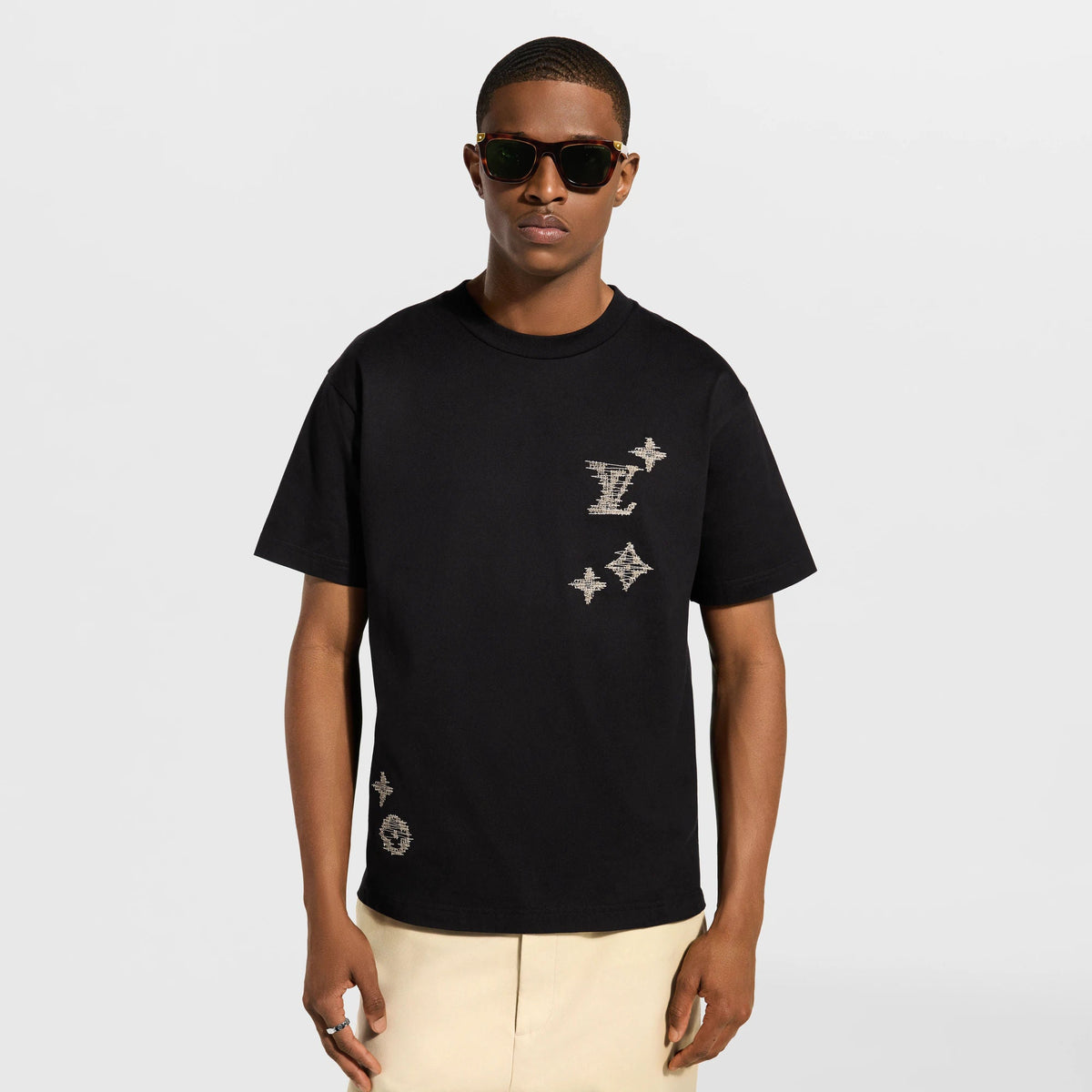 Men's Embroidered Signature Short-Sleeved T-Shirt