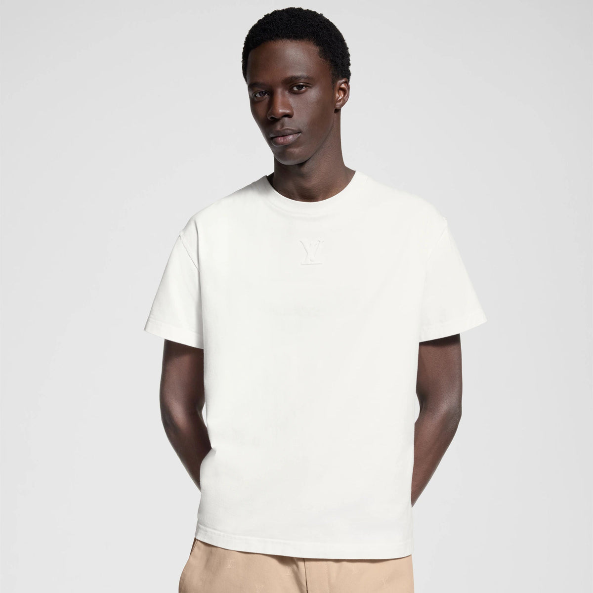 Men's Embossed Short-Sleeved T-Shirt