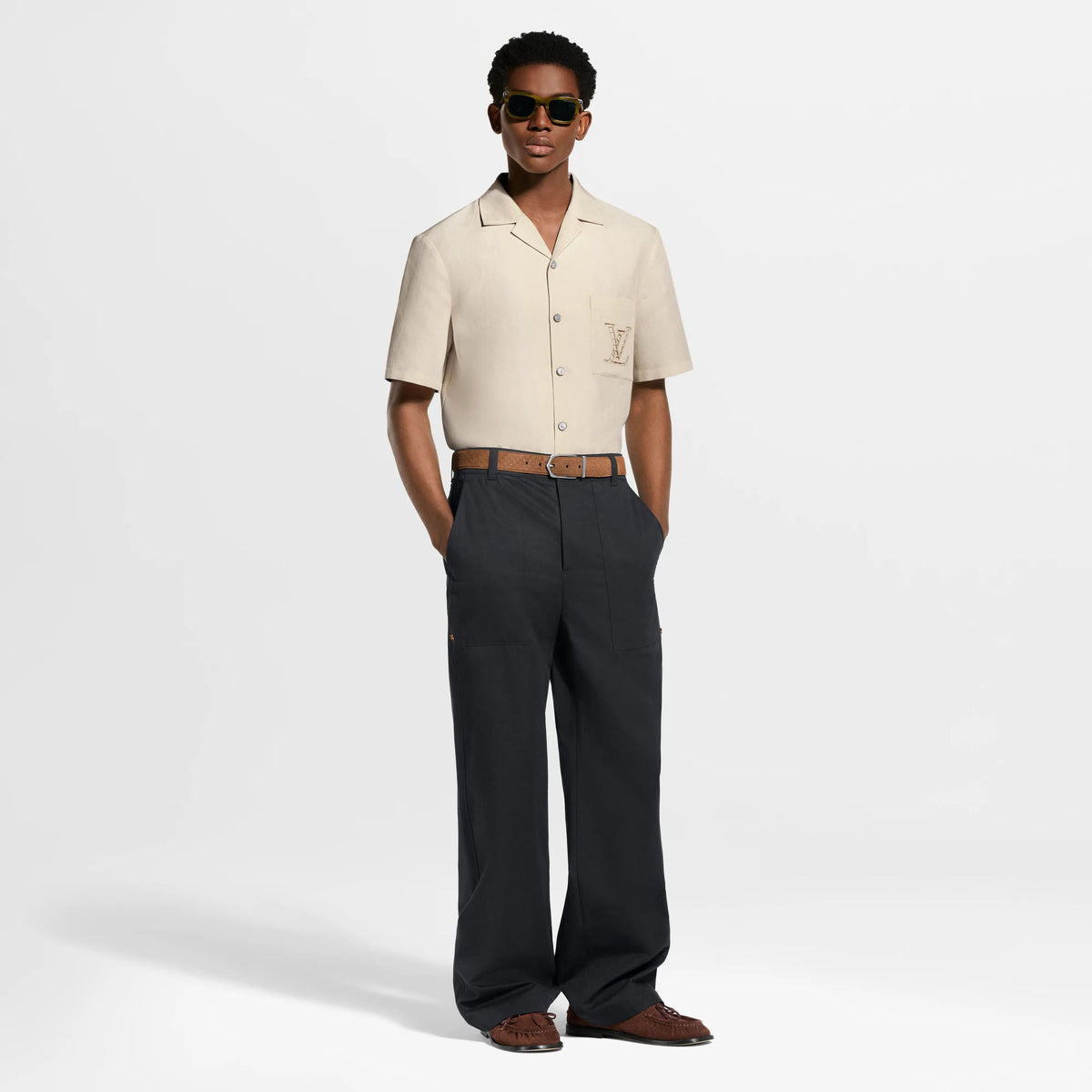 Men's Embroidered Short-Sleeved Shirt