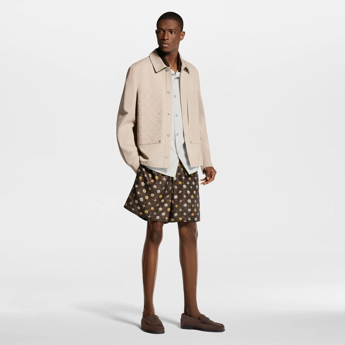 Men's Embossed Signature Cotton Overshirt