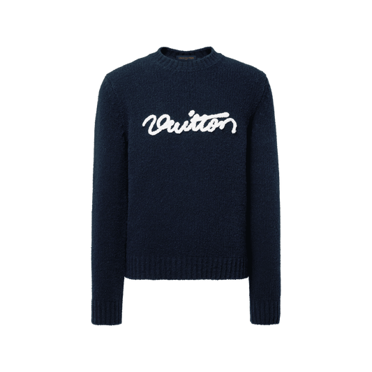 Men's Embroidered Signature Long-Sleeved Crewneck