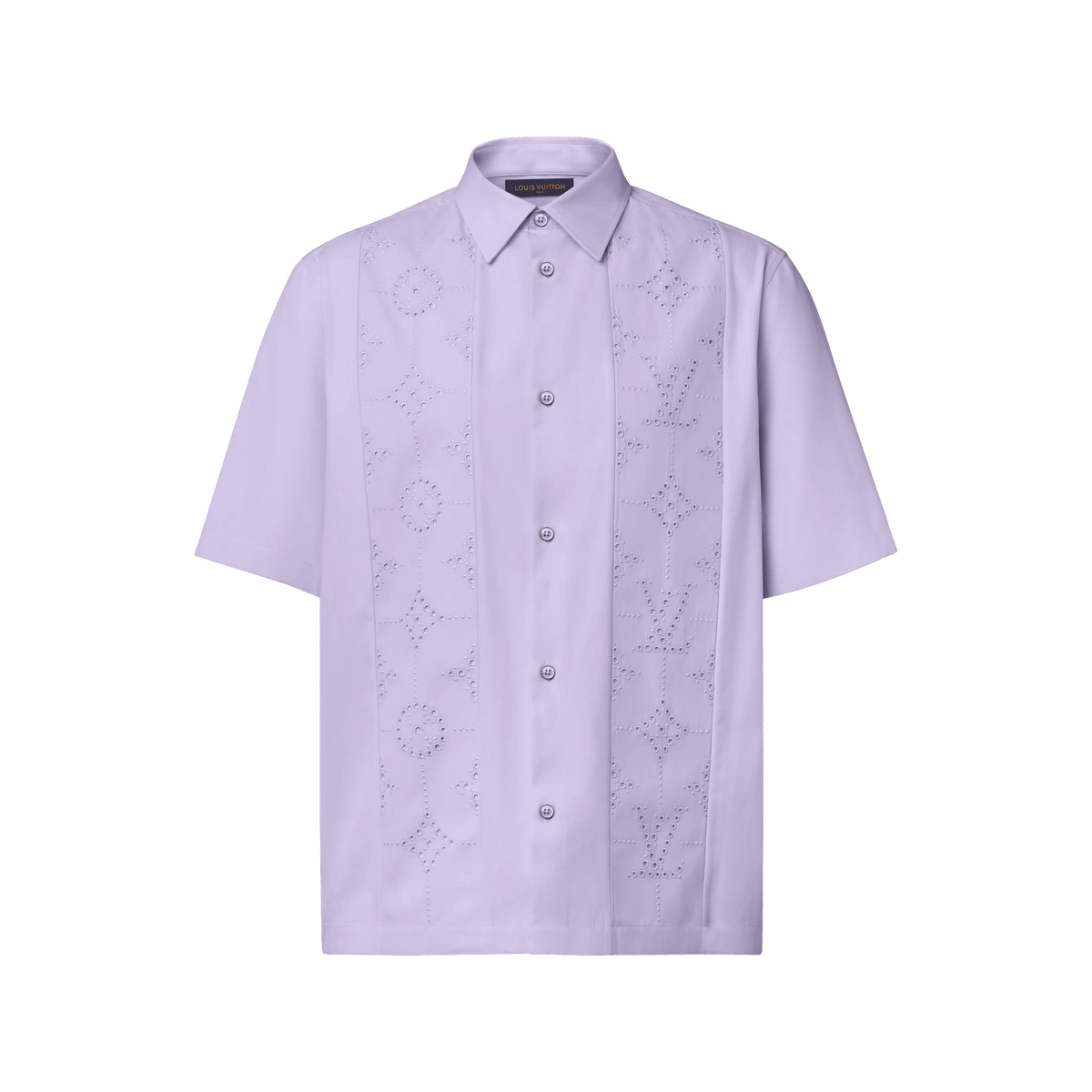 Men's Embroidered Cotton Short-Sleeved Shirt