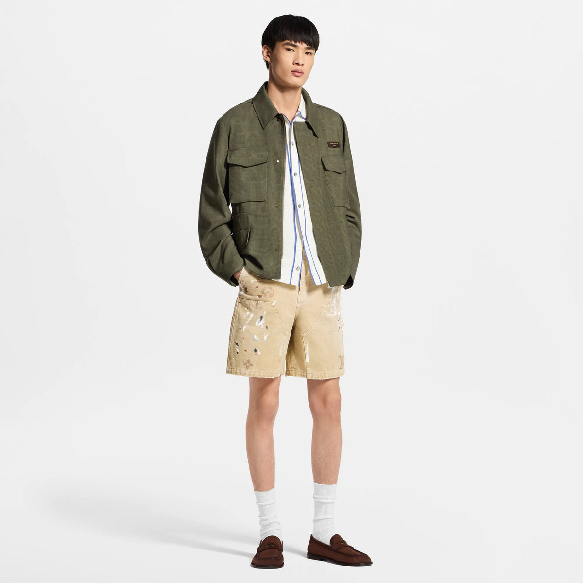 Men's Embellished Denim Carpenter Shorts