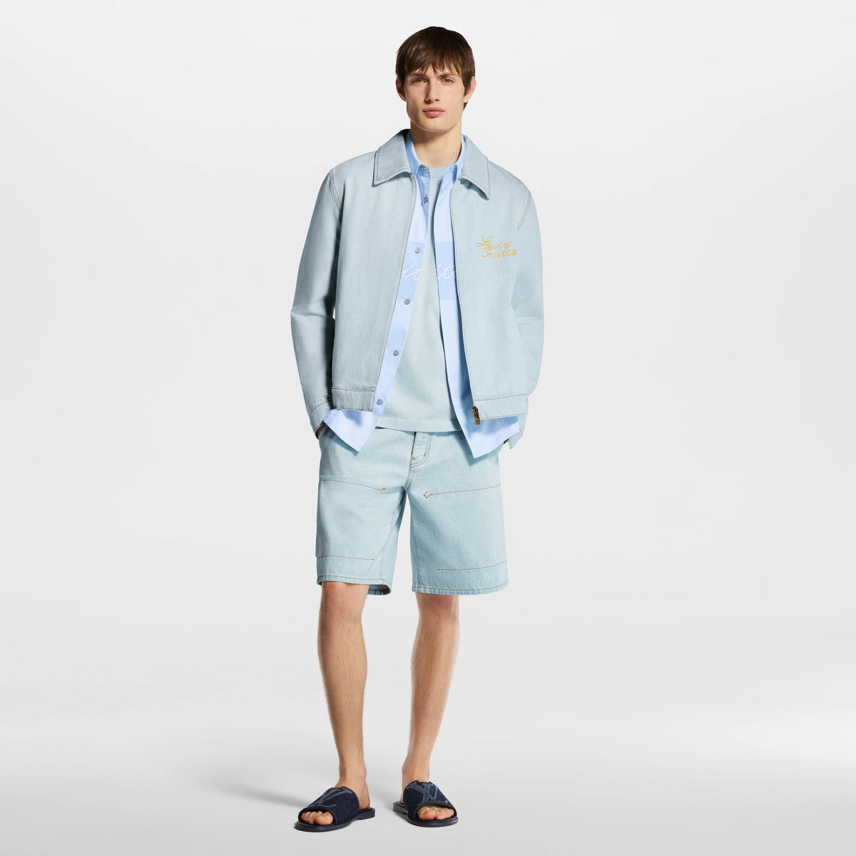 Men's Embroidered Signature Denim Workwear Blouson