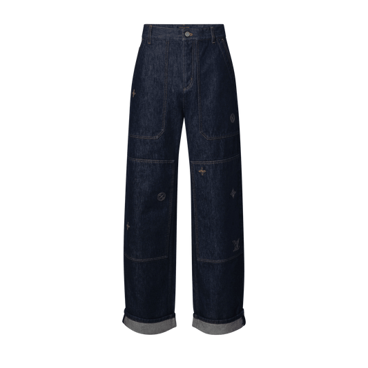 Men's Embroidered Signature Denim Pants