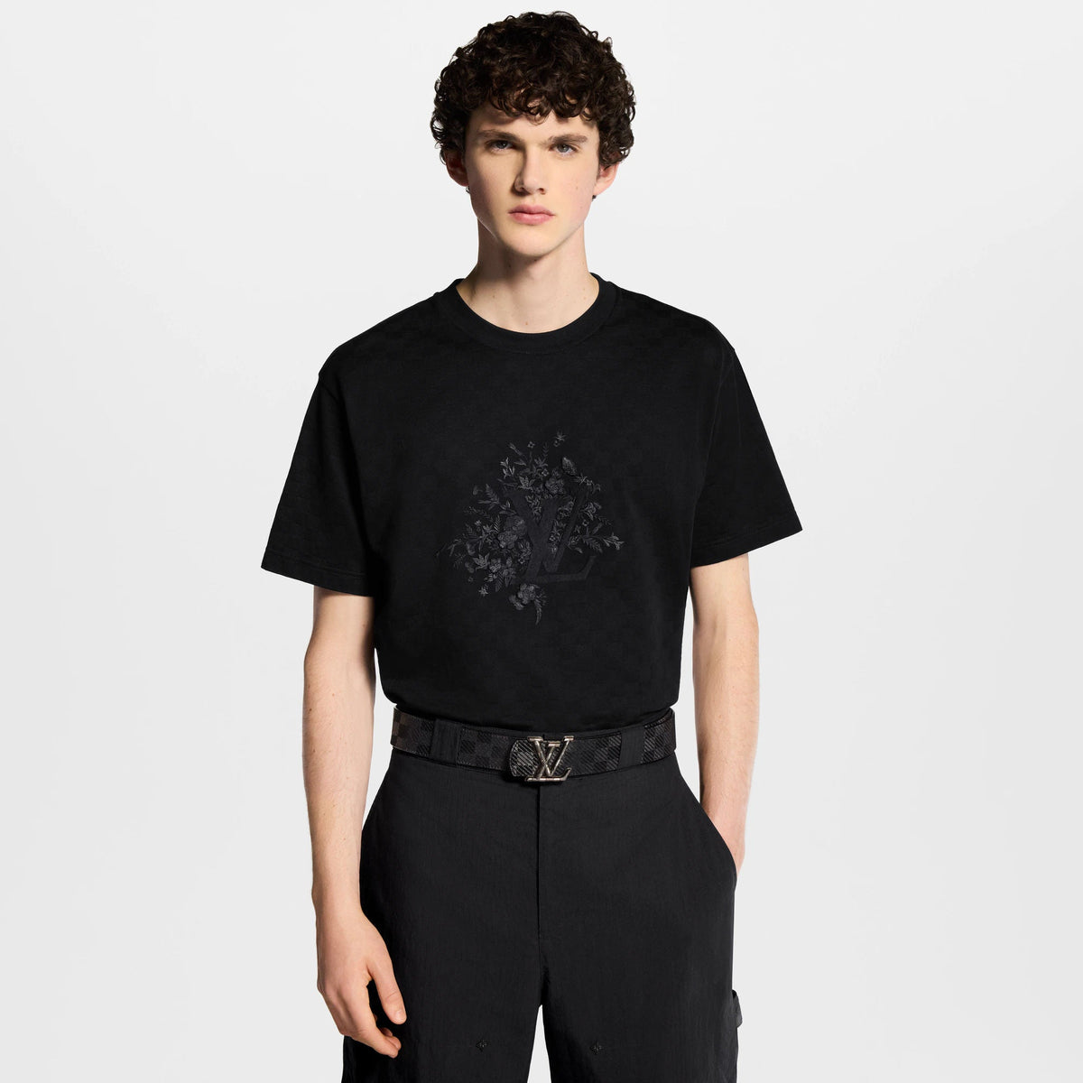 Men's Embroidered Jacquard Cotton T-Shirt
