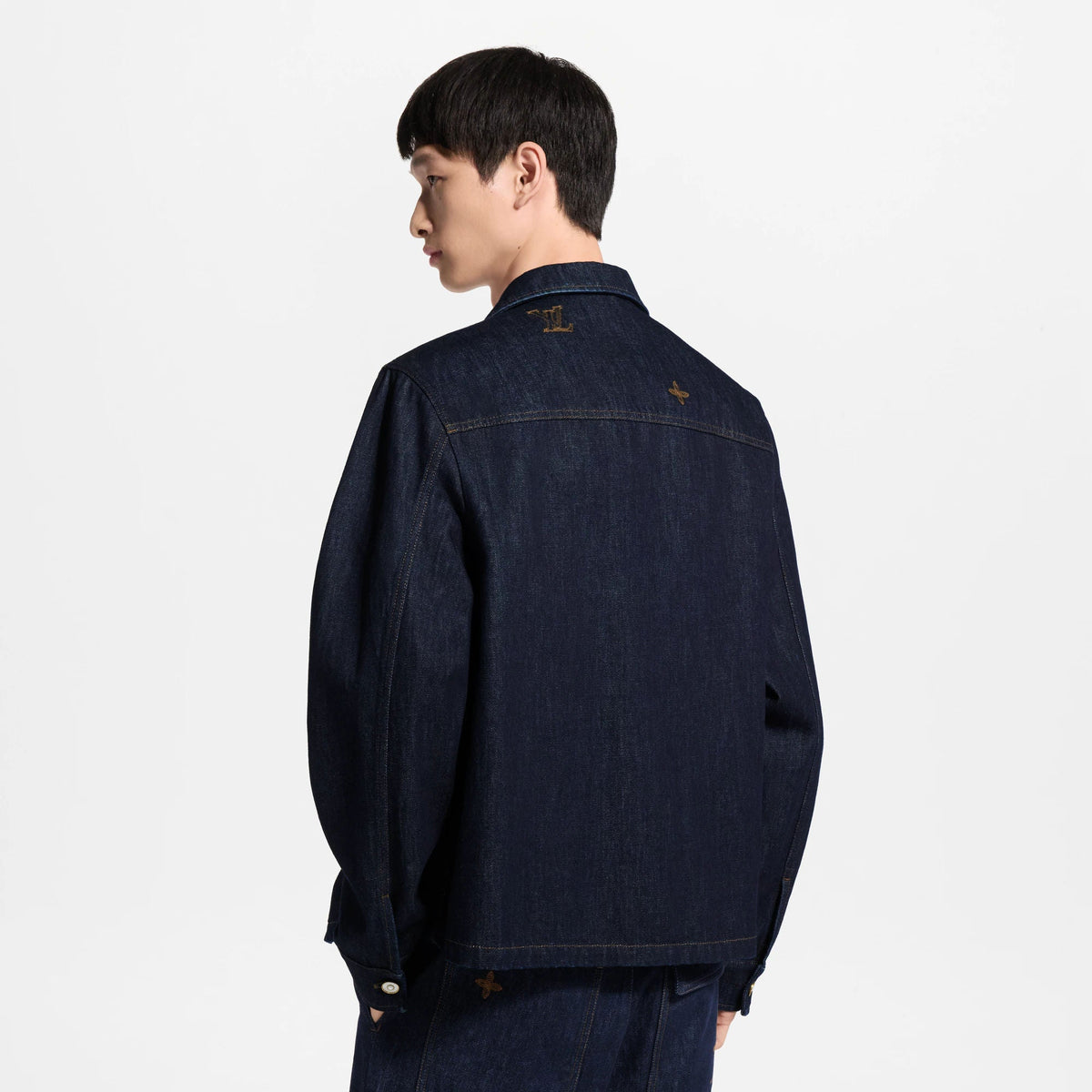 Men's Embroidered Signature Denim Overshirt