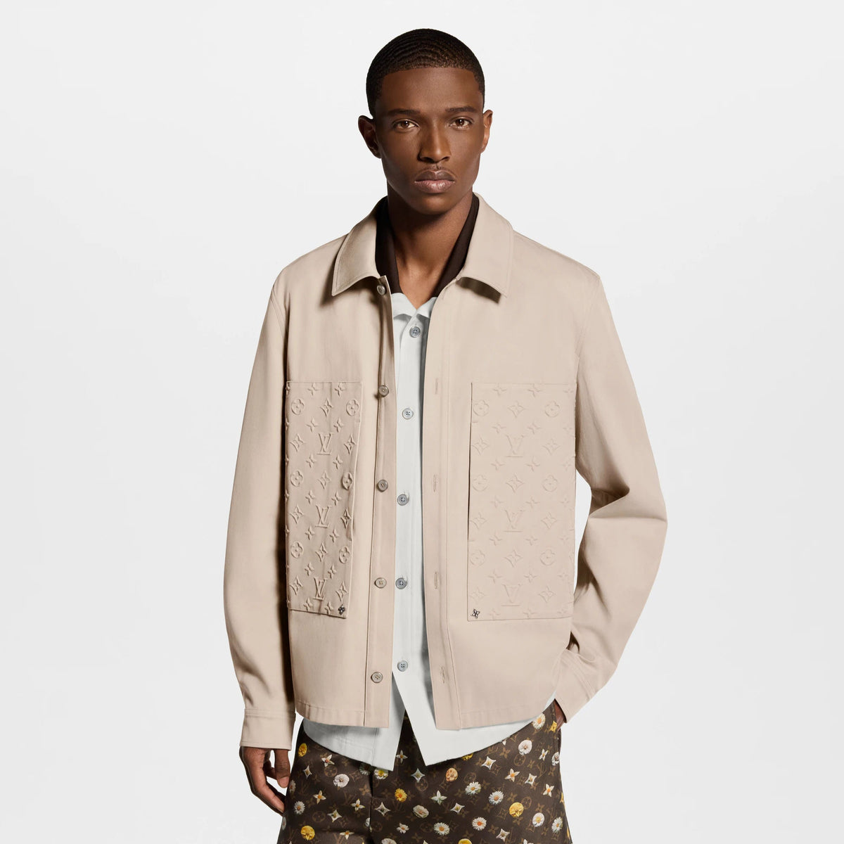 Men's Embossed Signature Cotton Overshirt