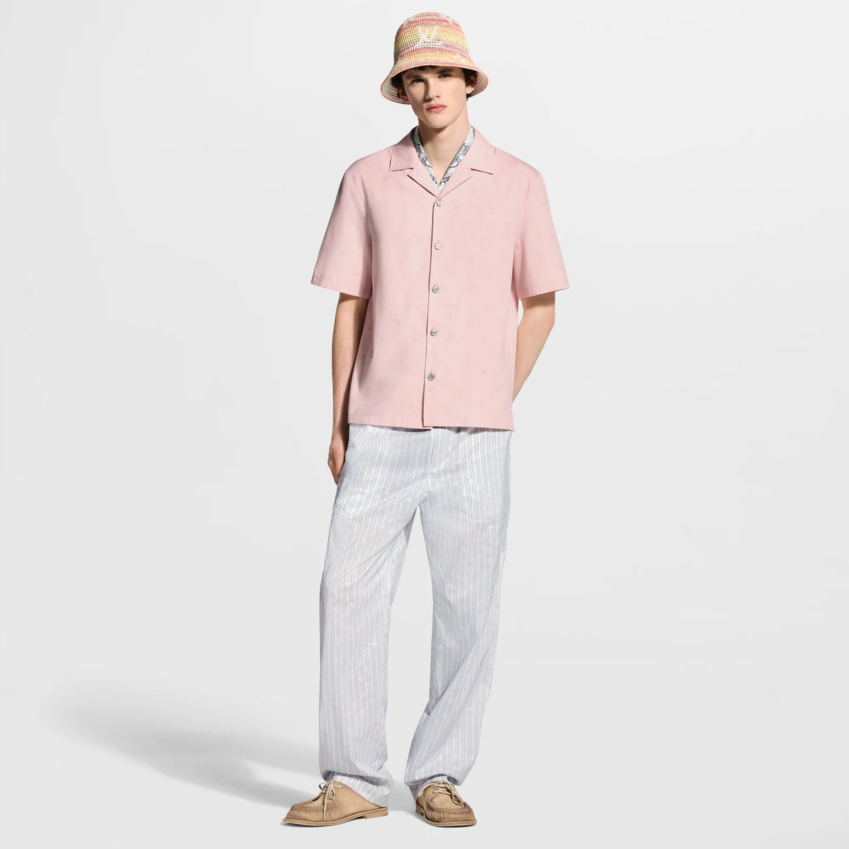 Men's Embroidered Open Collar Short-Sleeved Shirt