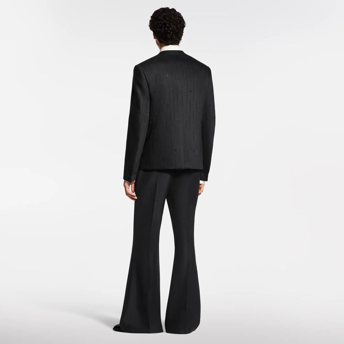 Men's Embellished Pinstripe V-Neck Jacket