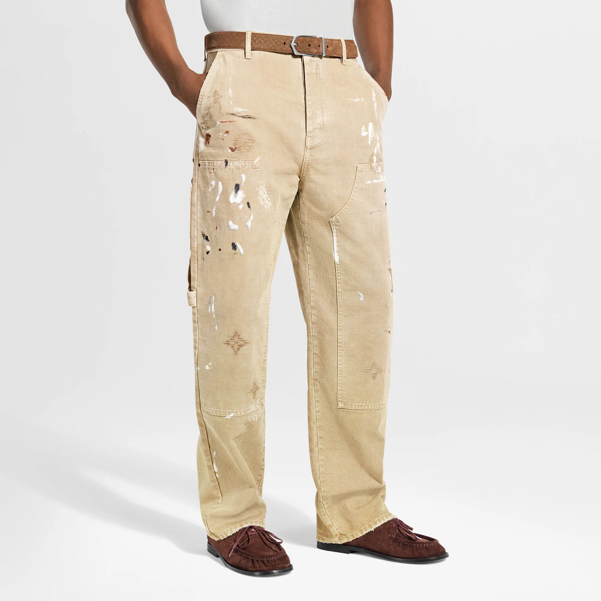 Men's Embellished Denim Carpenter Pants