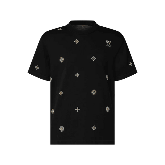 Men's Embellished Cotton Short-Sleeved Crewneck
