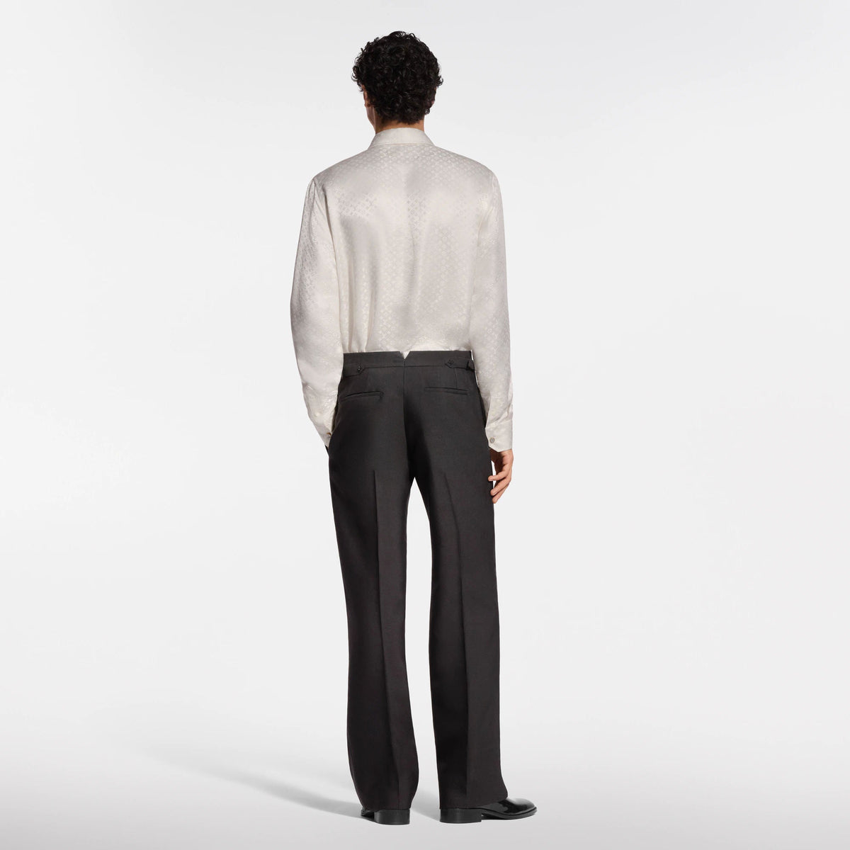 Men's Wool-Silk Crepe Evening Tuxedo Pants