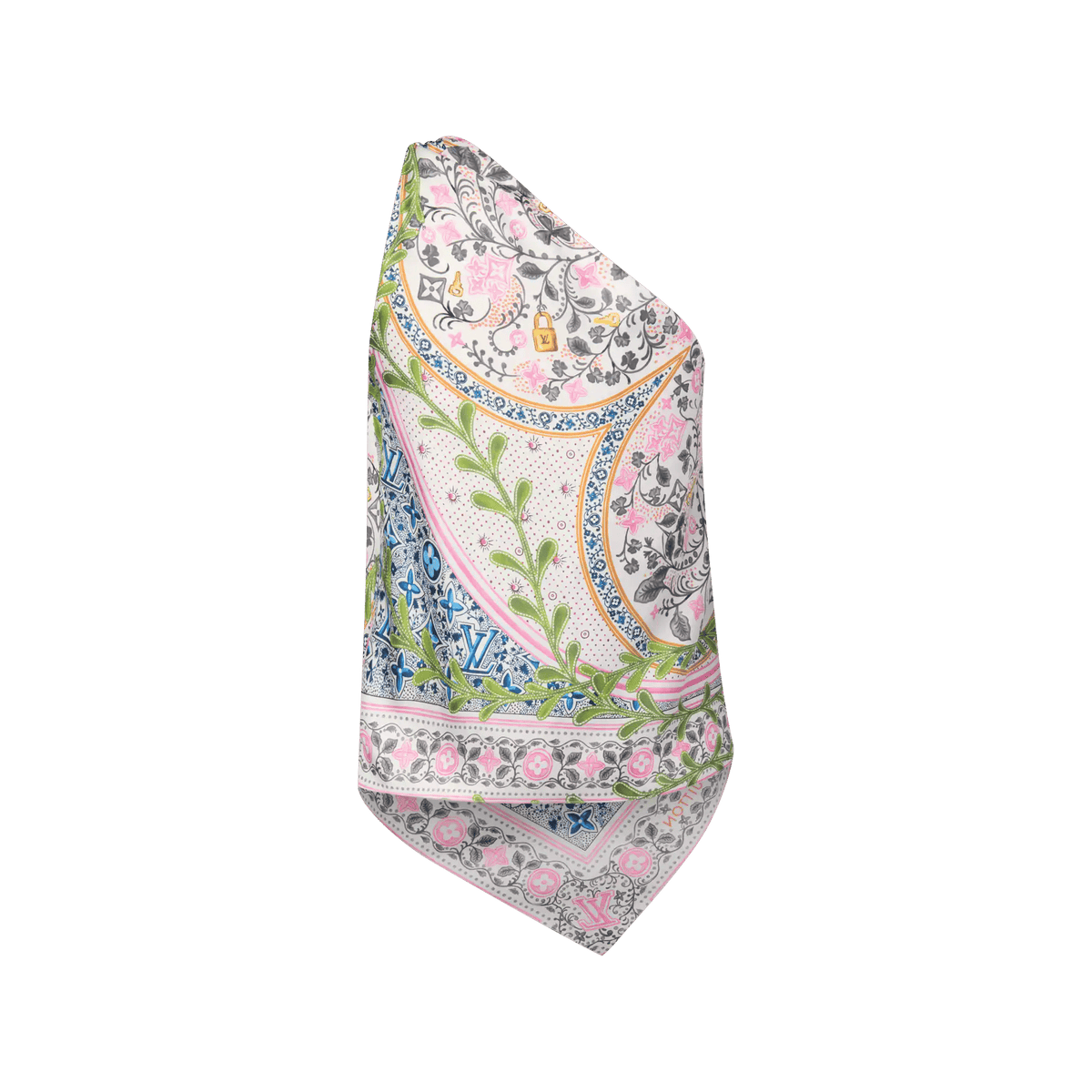 Women's Flower Foulard Asymmetrical Silk Twill Top