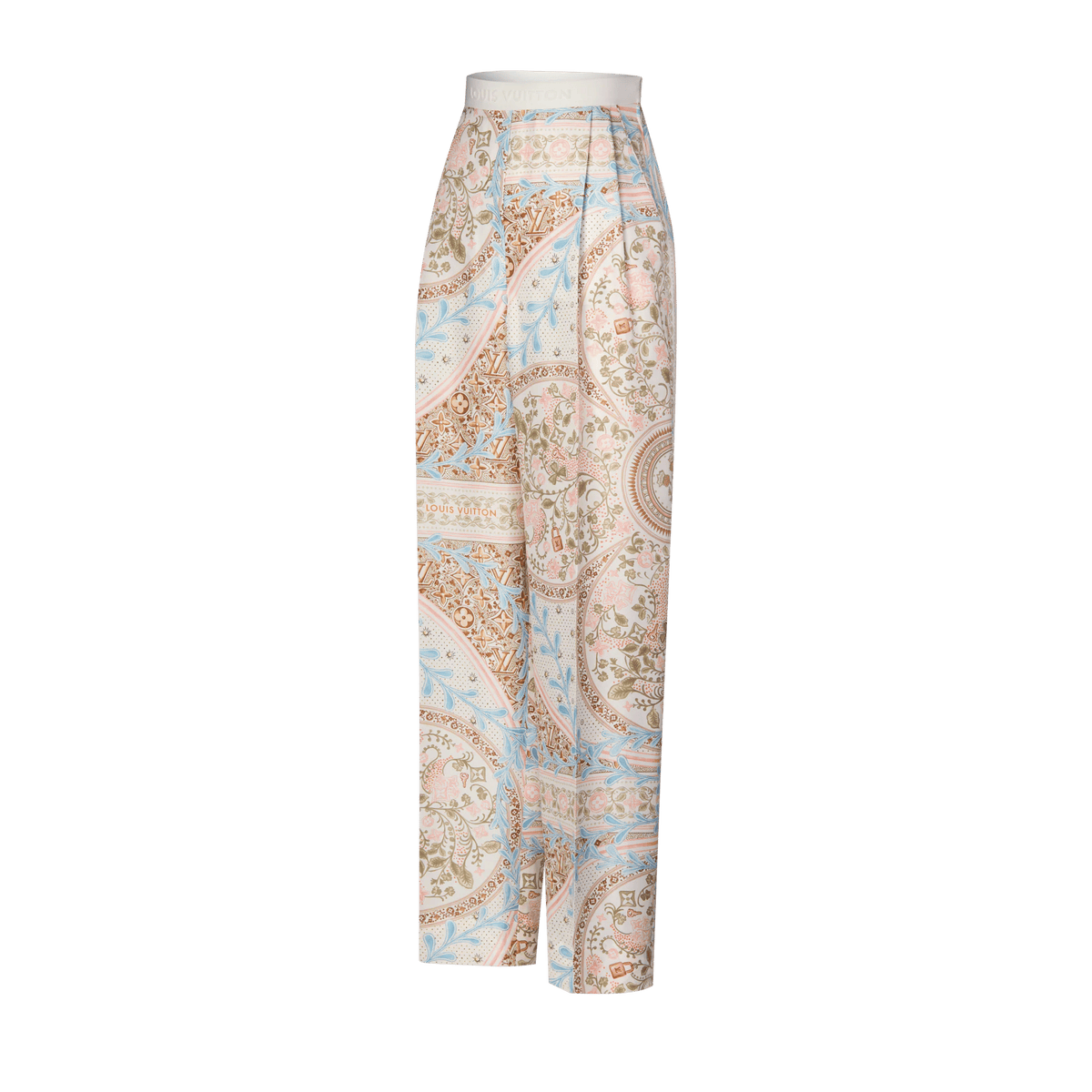 Women's Flower Foulard Wide-Cut Pants