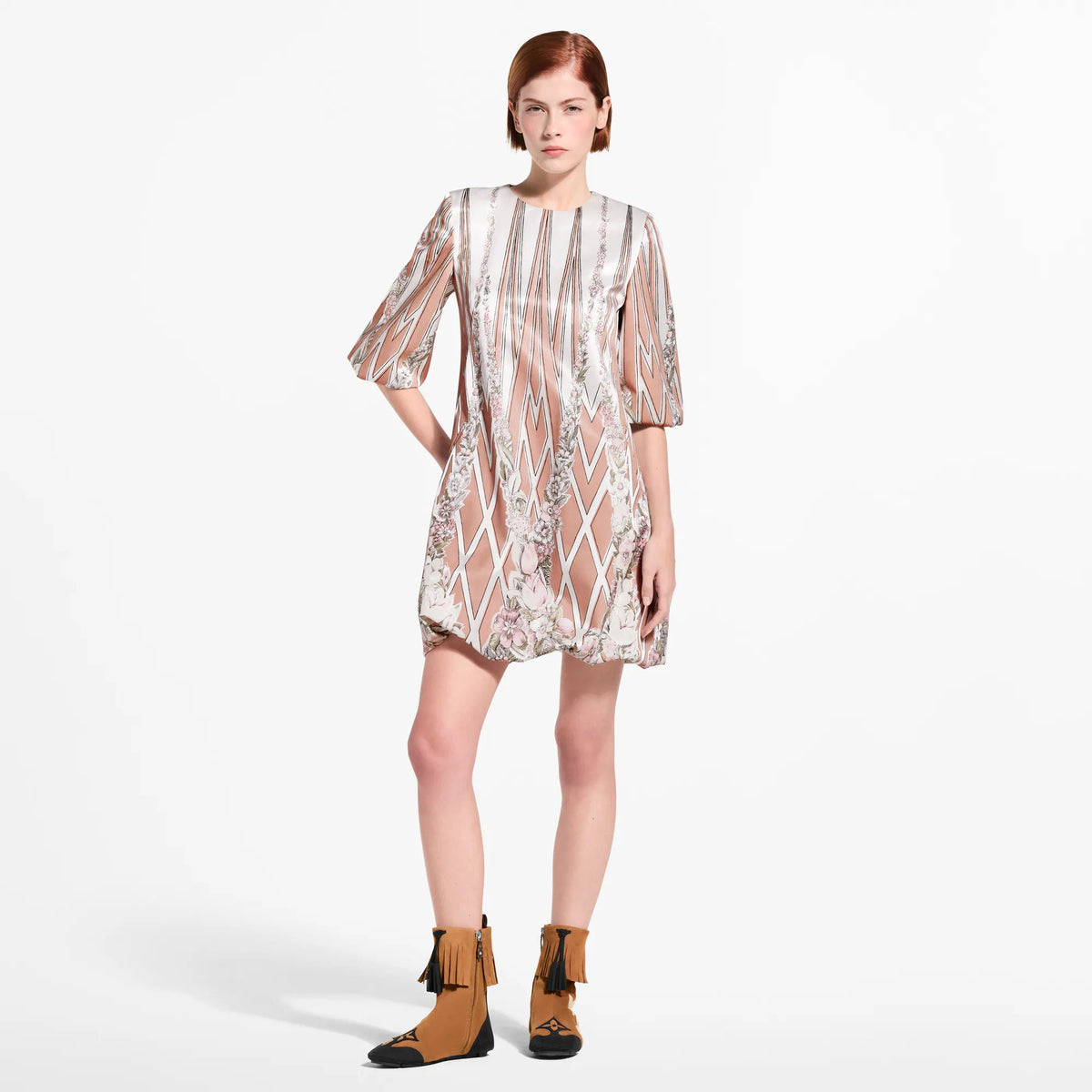 Women's Floral Wallpaper Mini Dress
