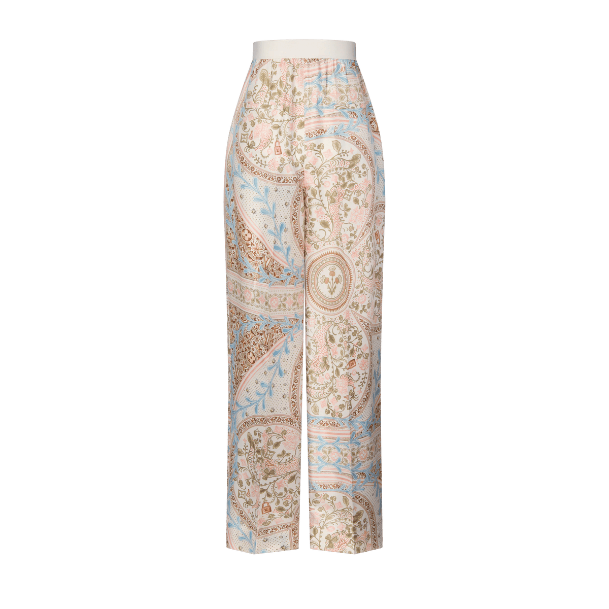 Women's Flower Foulard Wide-Cut Pants