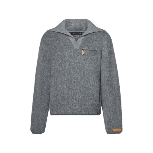 Men's Fleece Pullover With Knitted Collar