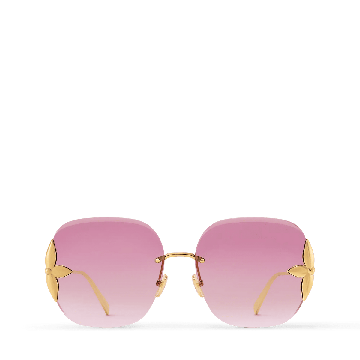 Women's Flower Edge Metal Square Sunglasses