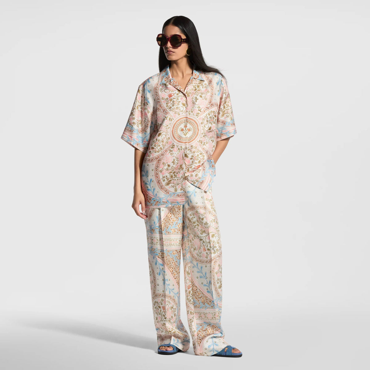 Women's Flower Foulard Silk Twill Shirt
