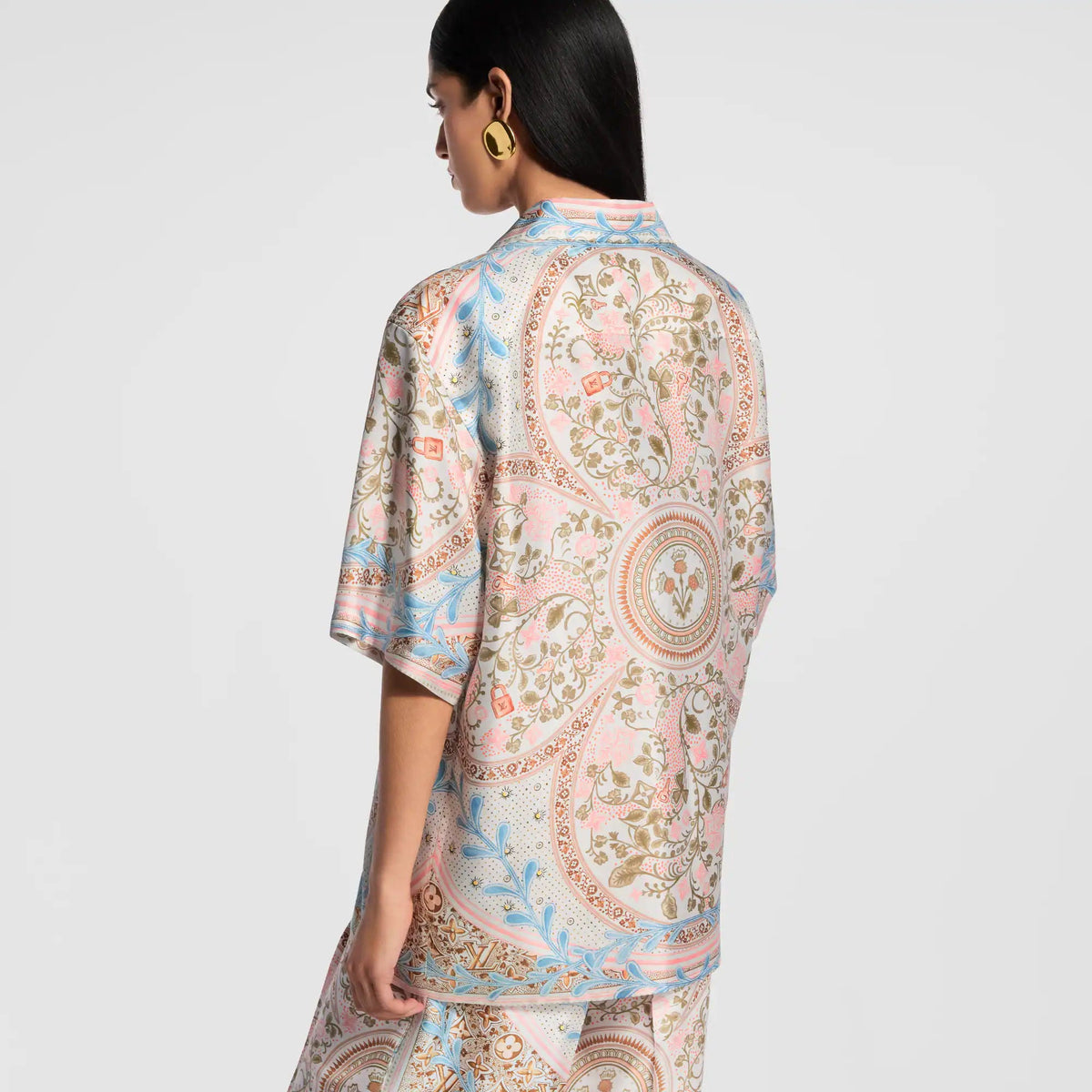 Women's Flower Foulard Silk Twill Shirt