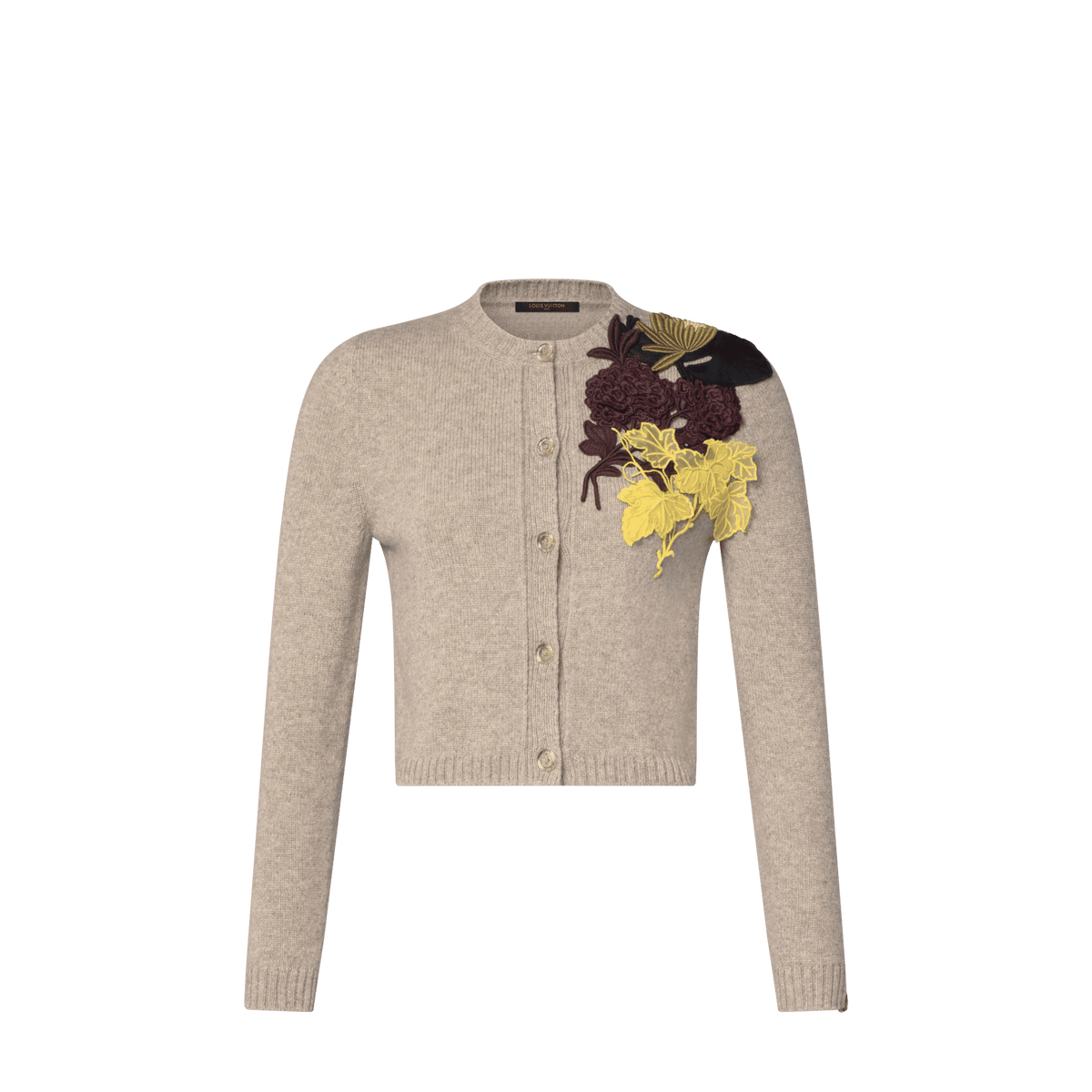 Women's Floral Detail Cashmere Knit Cardigan