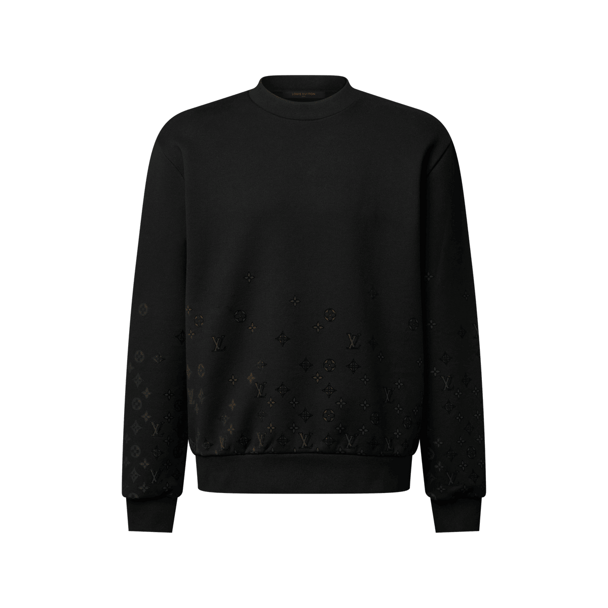 Men's Flock Print Gradient Long-Sleeved Crewneck