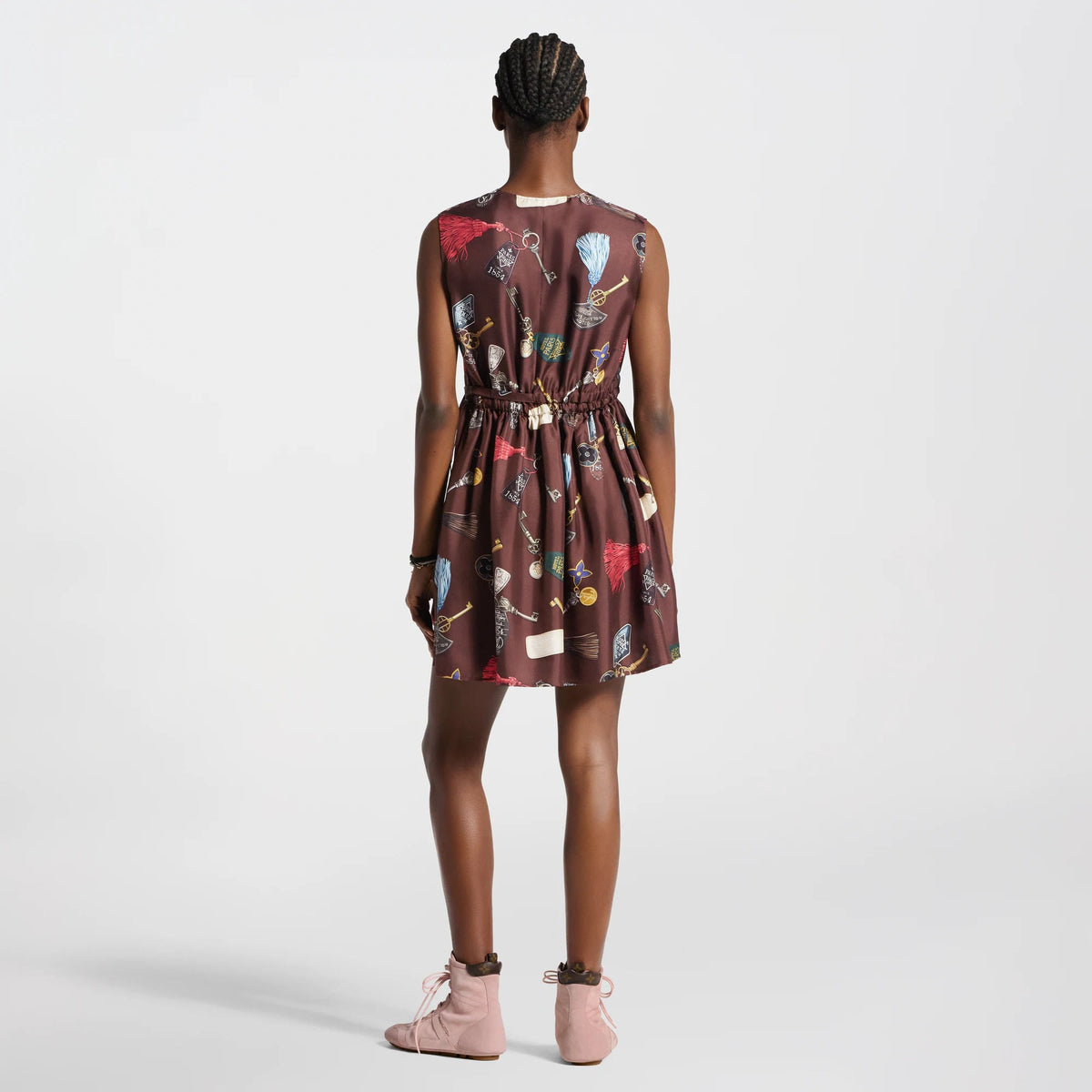 Women's Getaway Print Silk Twill Drawstring Dress