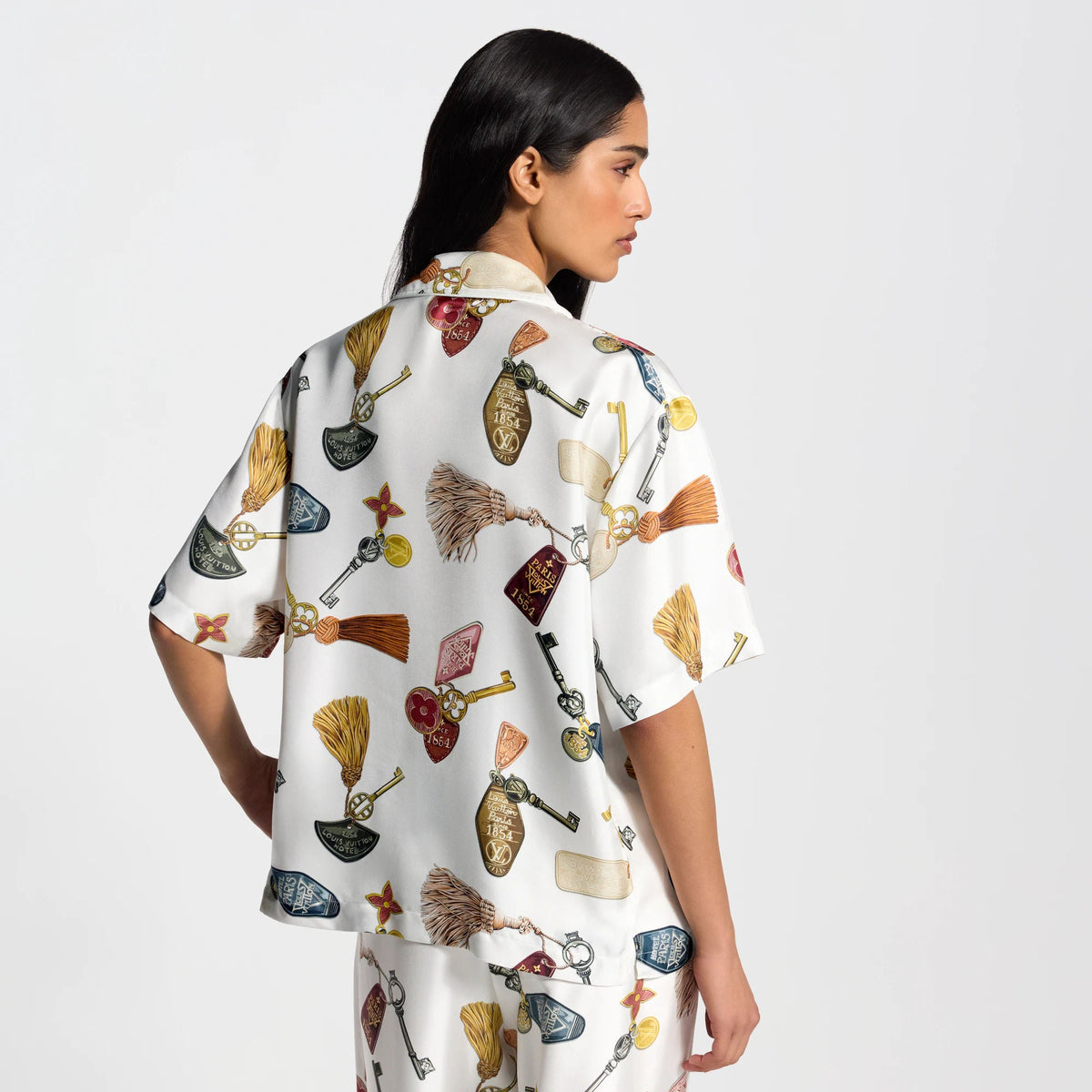 Women's Getaway Print Silk Twill Short-Sleeved Shirt