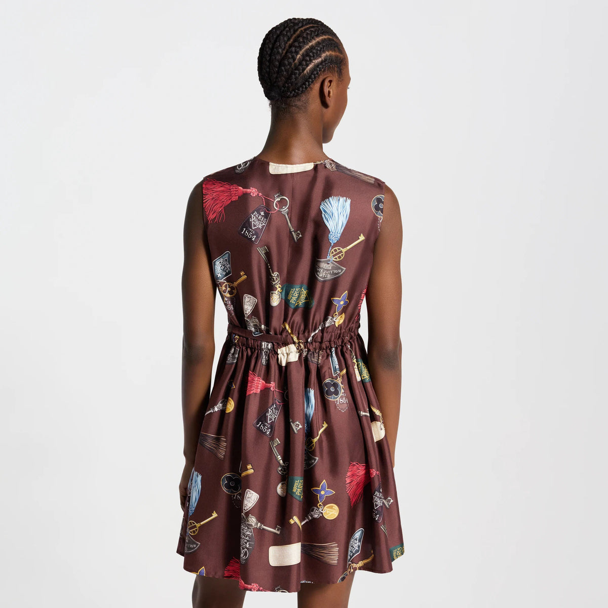 Women's Getaway Print Silk Twill Drawstring Dress