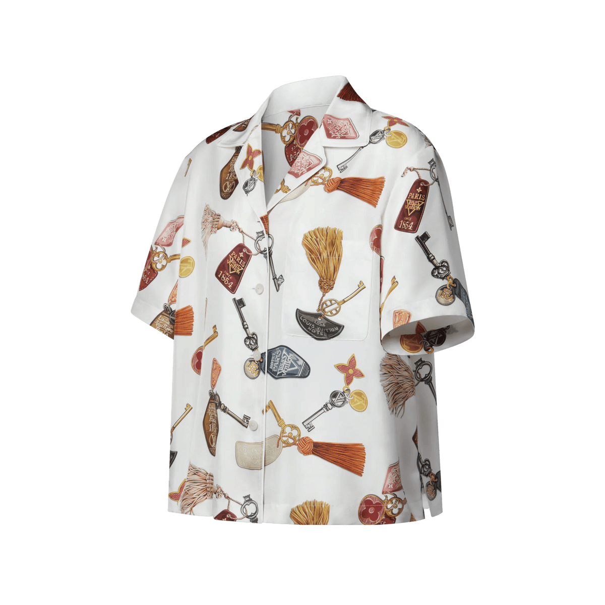 Women's Getaway Print Silk Twill Short-Sleeved Shirt