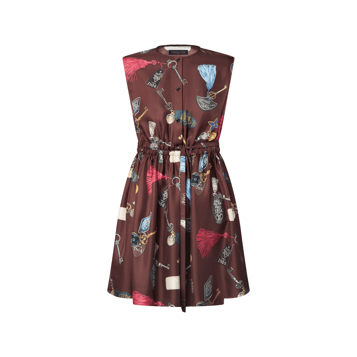 Women's Getaway Print Silk Twill Drawstring Dress
