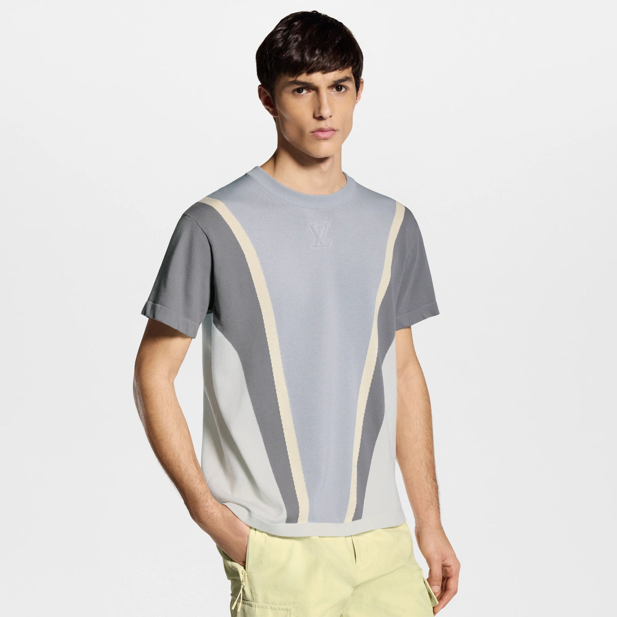 Men's Graphic Cotton Jacquard Short-Sleeved Crewneck