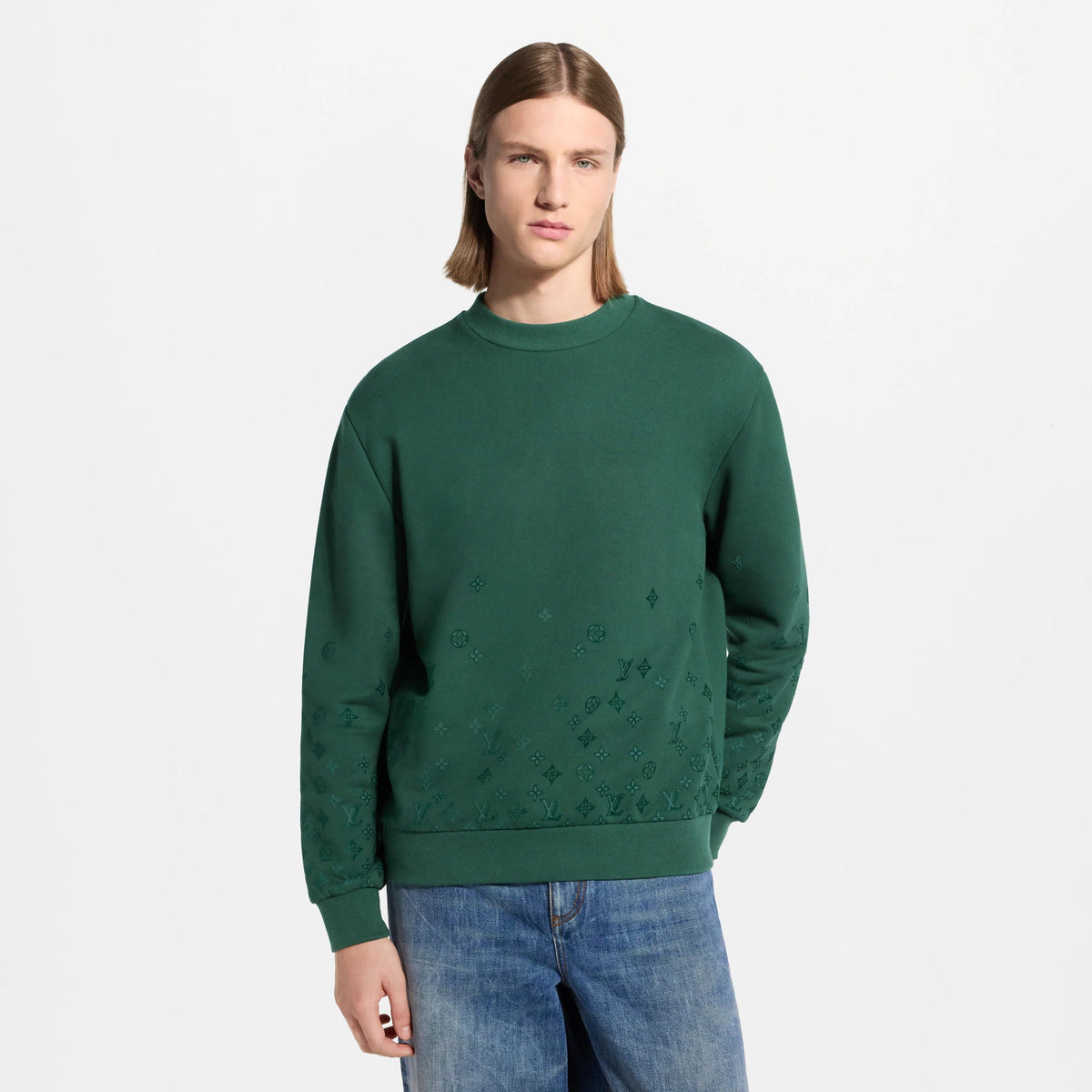 Men's Gradient Flock Print Crewneck