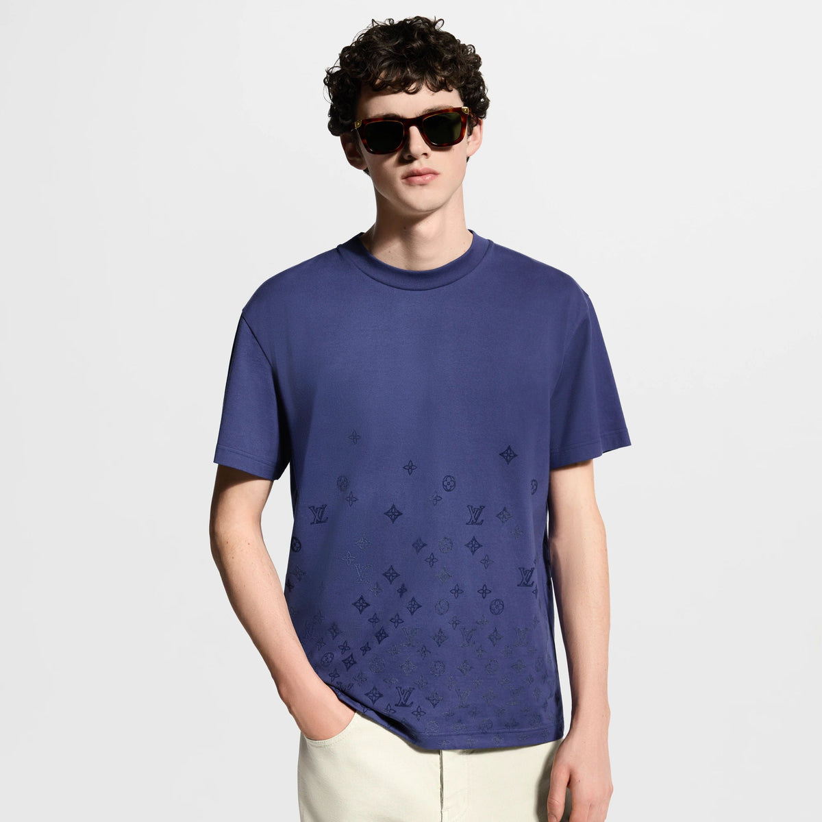 Men's Gradient Signature Flock Print T-Shirt