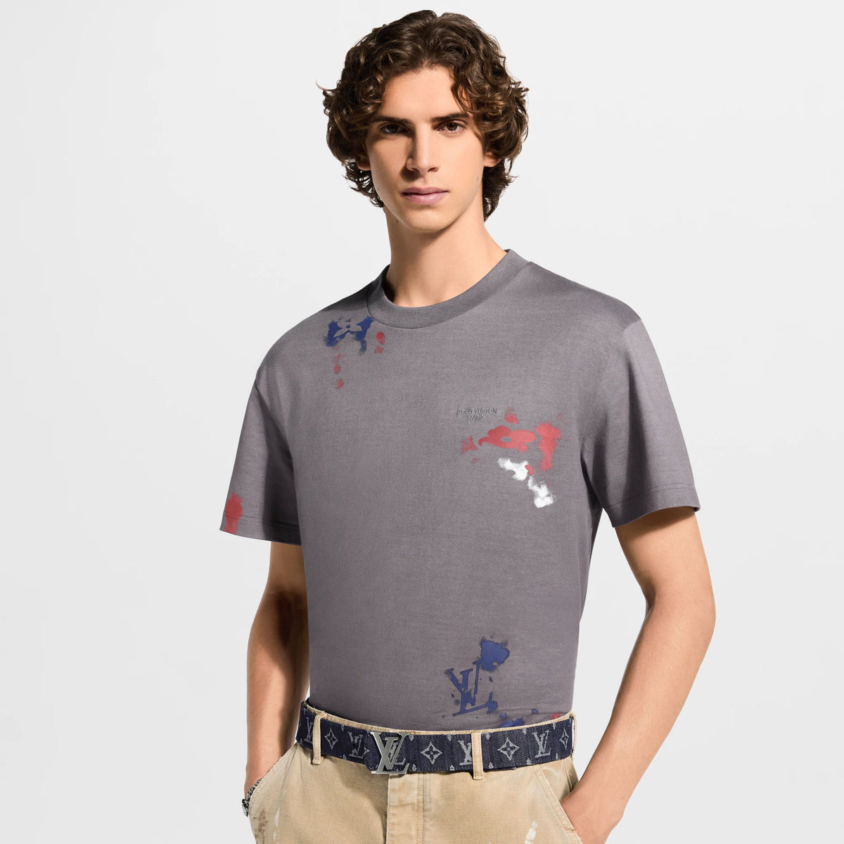 Men's Arty Motif Graphic Short-Sleeved T-Shirt