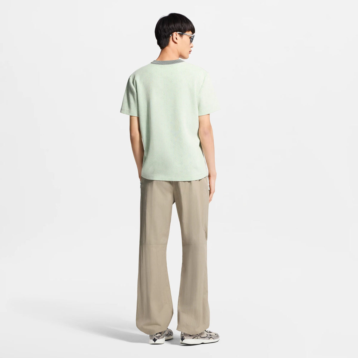 Men's Hidden Monogram Jacquard Short-Sleeved Crewneck