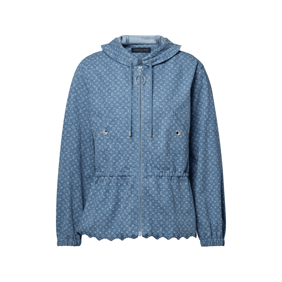Women's Hooded Monogram Denim Jacket