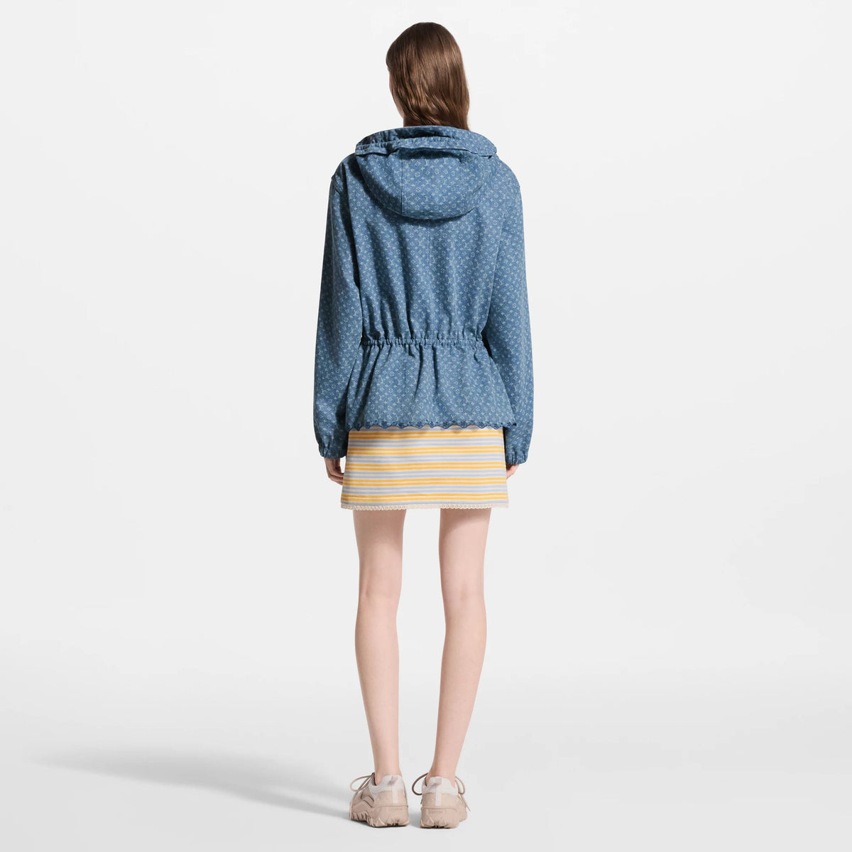 Women's Hooded Monogram Denim Jacket