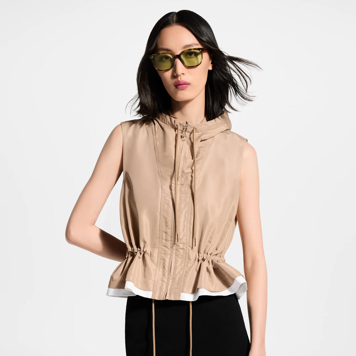 Women's Hooded Peplum Gilet