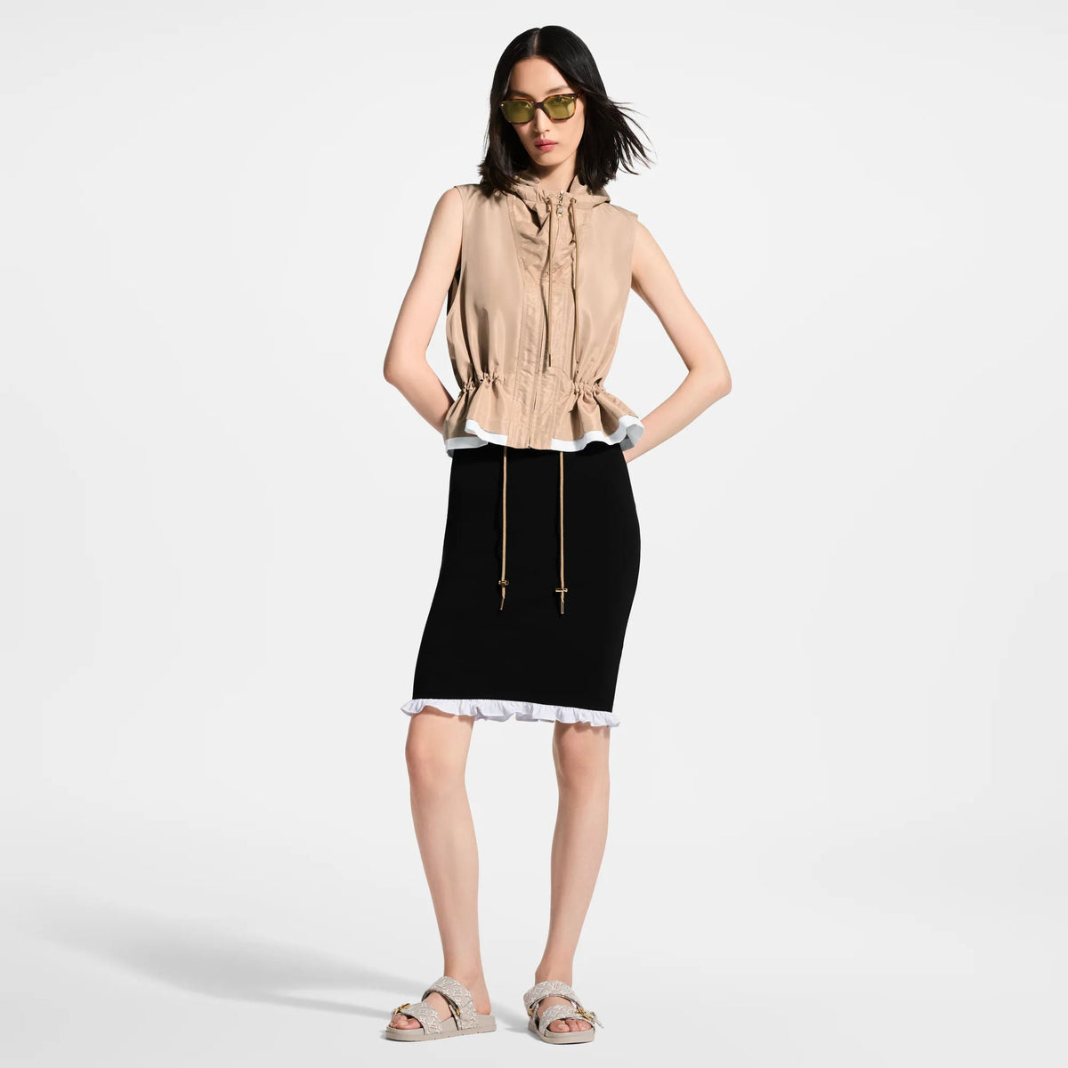 Women's Hooded Peplum Gilet