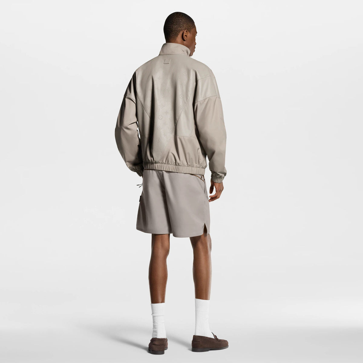 Men's Hybrid Leather Track Top