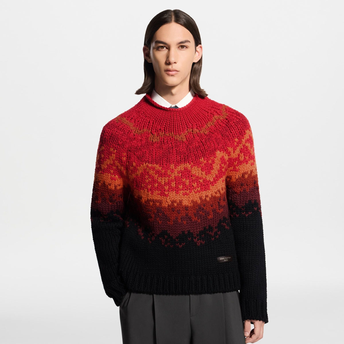 Men's Jacquard Chunky Wool Pullover