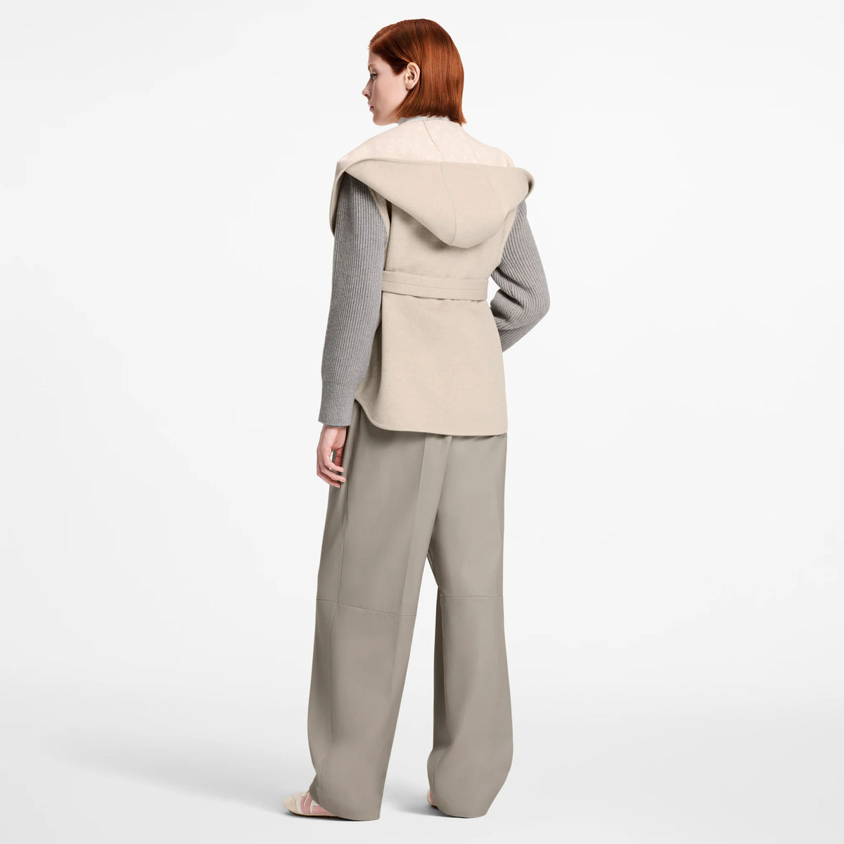 Women's Knit Sleeve Hooded Wrap Coat
