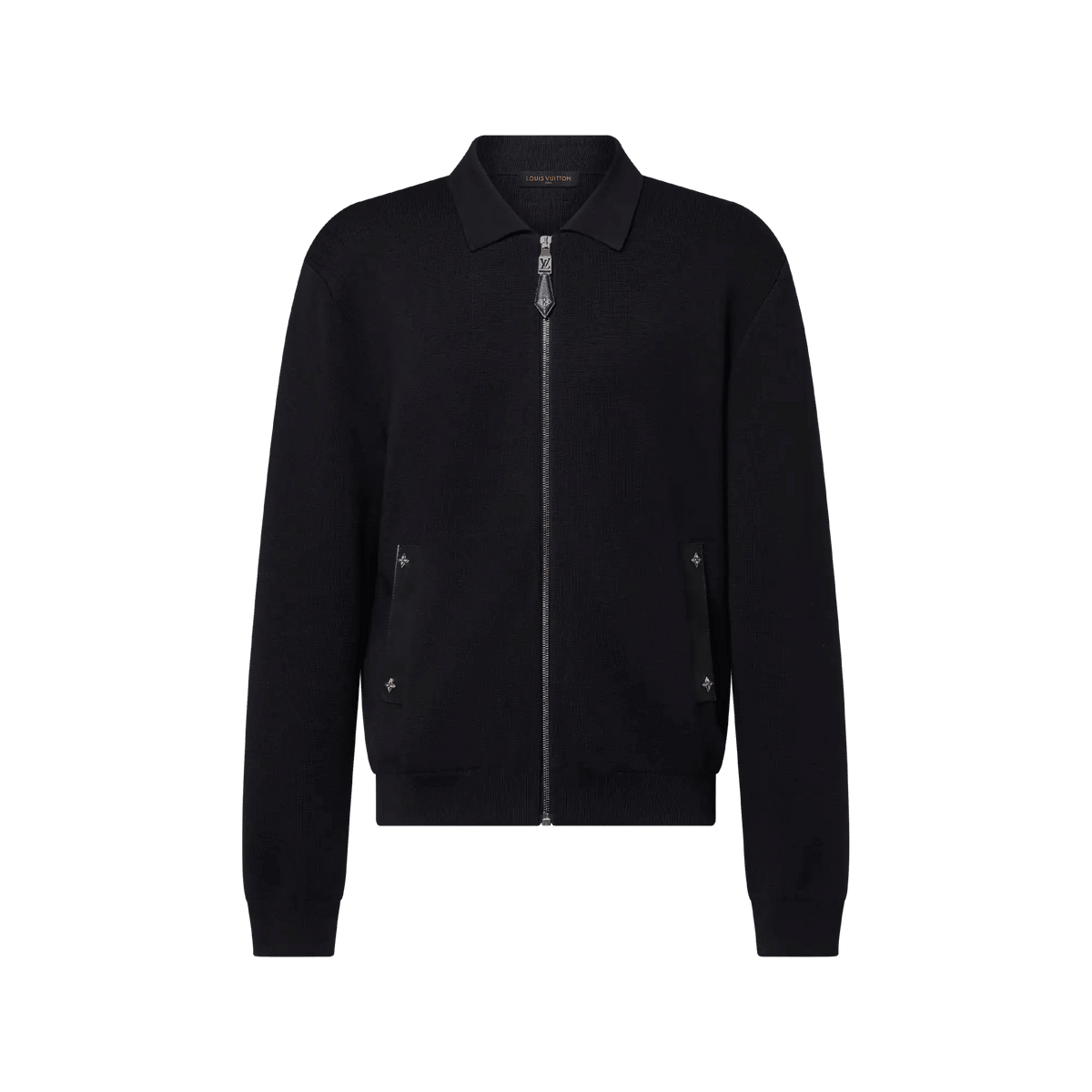 Men's Knit Wool Blouson With Leather Details