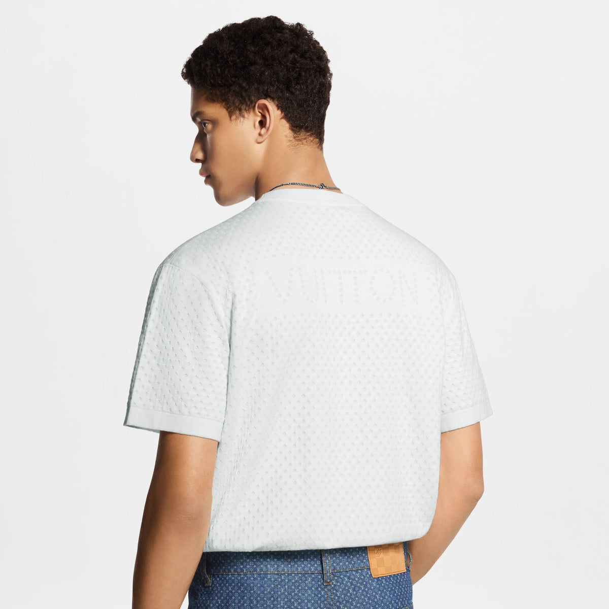 Men's Knitted Mesh Short-Sleeved Crewneck